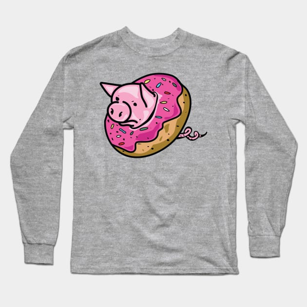 Pig Donut Long Sleeve T-Shirt by BangHolla